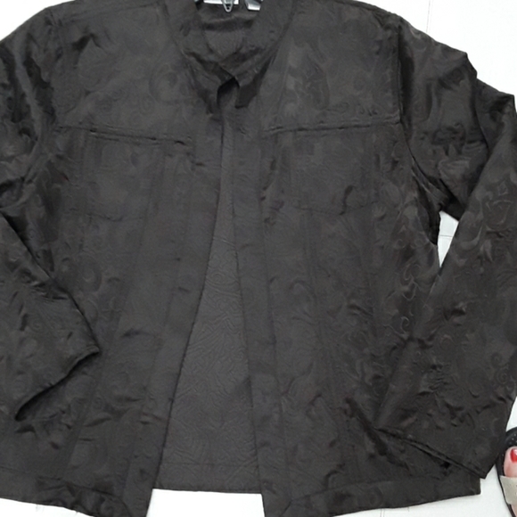 Chico's chocolate brown jacquard jacket - Picture 3 of 5